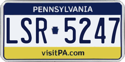 PA license plate LSR5247