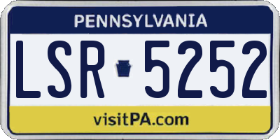 PA license plate LSR5252