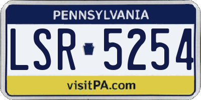 PA license plate LSR5254