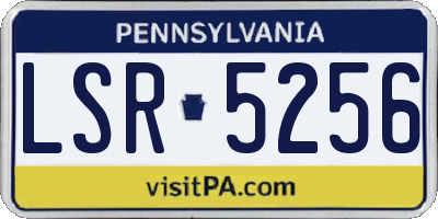 PA license plate LSR5256
