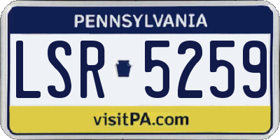 PA license plate LSR5259