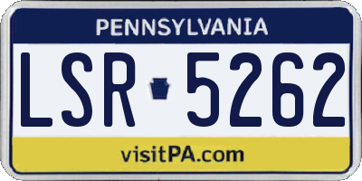 PA license plate LSR5262