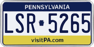 PA license plate LSR5265
