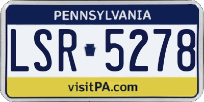 PA license plate LSR5278