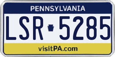 PA license plate LSR5285