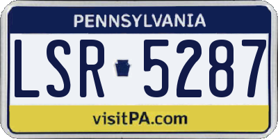 PA license plate LSR5287