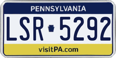 PA license plate LSR5292