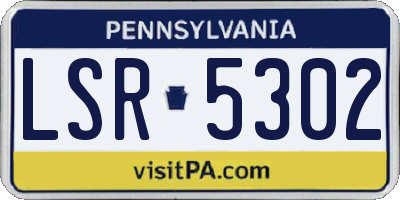 PA license plate LSR5302
