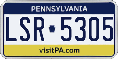 PA license plate LSR5305