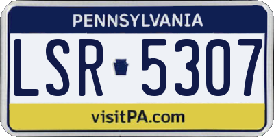 PA license plate LSR5307