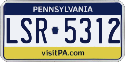PA license plate LSR5312