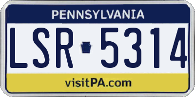 PA license plate LSR5314