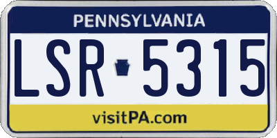 PA license plate LSR5315