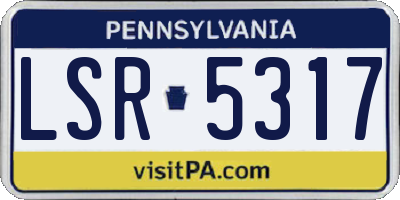 PA license plate LSR5317