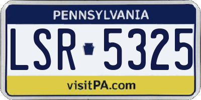 PA license plate LSR5325