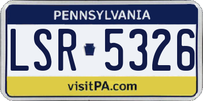 PA license plate LSR5326