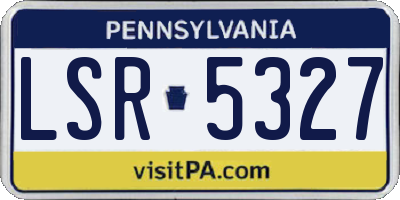 PA license plate LSR5327