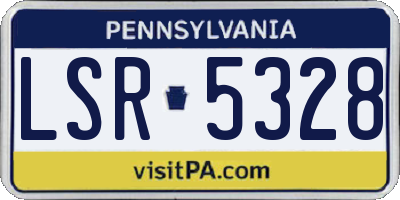 PA license plate LSR5328