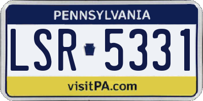 PA license plate LSR5331