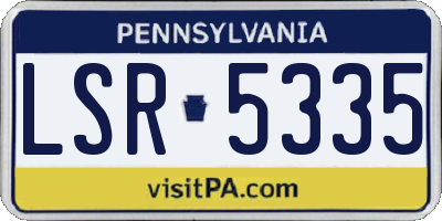 PA license plate LSR5335