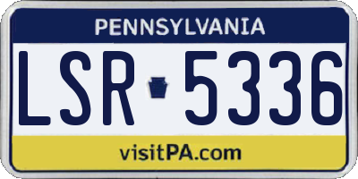 PA license plate LSR5336