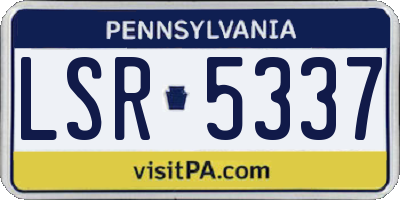 PA license plate LSR5337