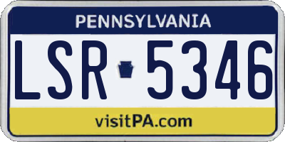 PA license plate LSR5346