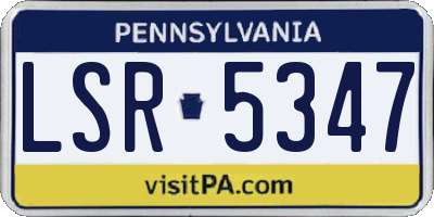 PA license plate LSR5347