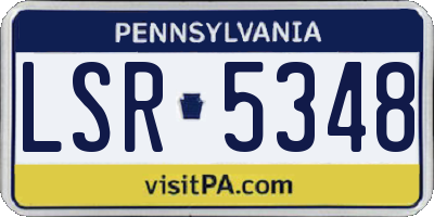 PA license plate LSR5348