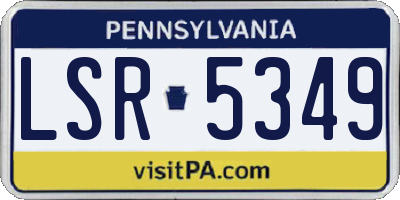 PA license plate LSR5349