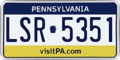 PA license plate LSR5351