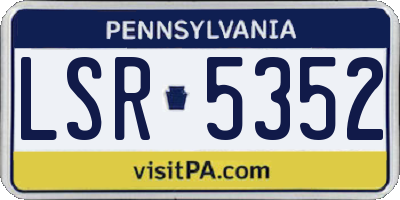 PA license plate LSR5352