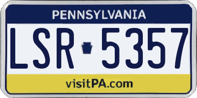 PA license plate LSR5357