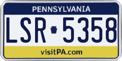 PA license plate LSR5358
