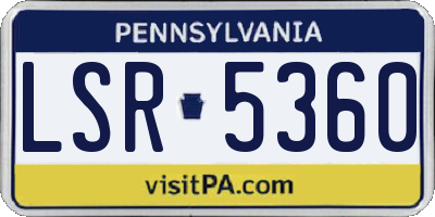 PA license plate LSR5360