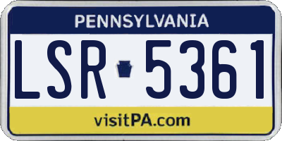 PA license plate LSR5361