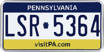 PA license plate LSR5364