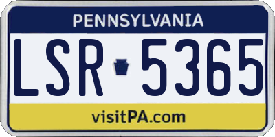 PA license plate LSR5365