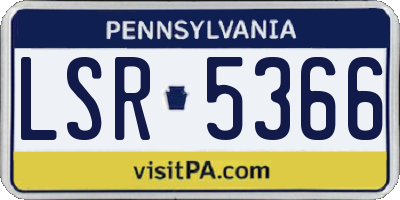 PA license plate LSR5366