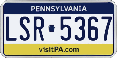 PA license plate LSR5367