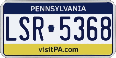 PA license plate LSR5368