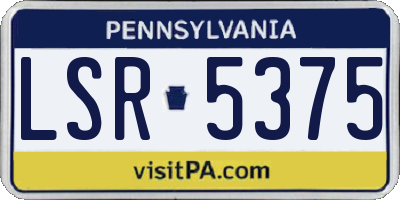 PA license plate LSR5375