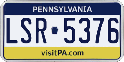 PA license plate LSR5376
