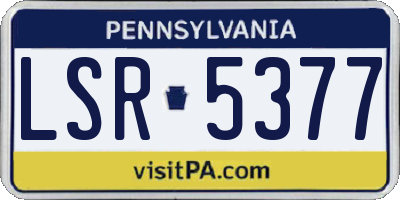 PA license plate LSR5377