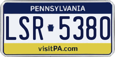 PA license plate LSR5380