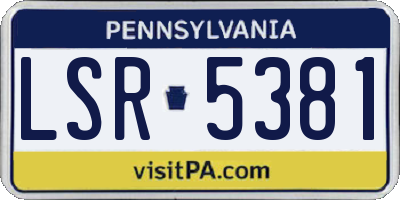 PA license plate LSR5381