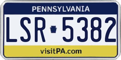 PA license plate LSR5382
