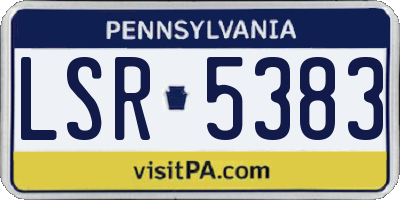 PA license plate LSR5383