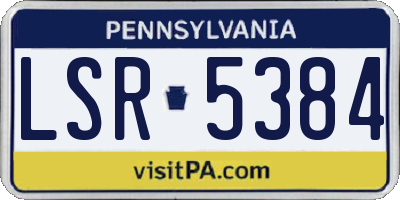 PA license plate LSR5384