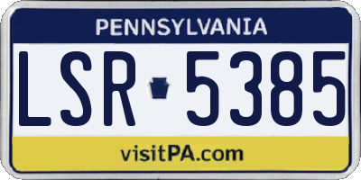 PA license plate LSR5385